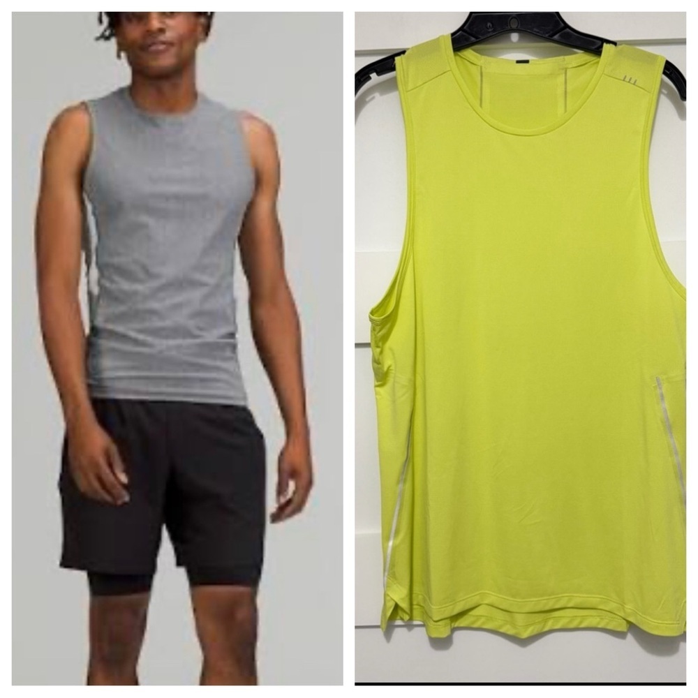 Lululemon men’s vital drive yellow tank top 23625